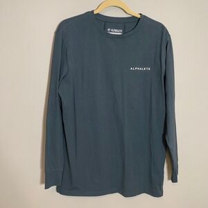 ALPHALETE ATHLETICS Mens Long Sleeve Performance‎ Fit TShirt Blue Size M